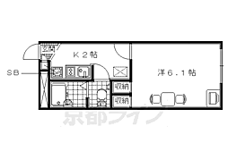 レオパレス大徳A 1Kの間取図画像