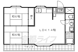 椋ノ木マンション 2LDKの間取図画像