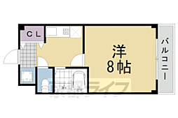 ブランベージュ桂 1Kの間取図画像