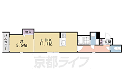 シャーメゾン二条城南 1LDKの間取図画像