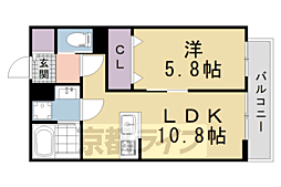 ForestMaison京都北山 WEST 1LDKの間取図画像
