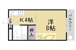 西浦マンション 1Kの間取図画像