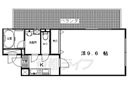 ウエストリュエル 1Kの間取図画像