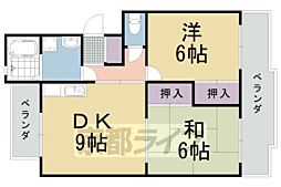 ラセーヌ大山崎 2LDKの間取図画像