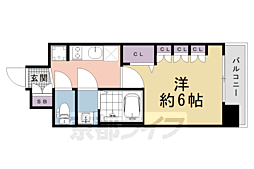プレサンス十条凛華 1Kの間取図画像