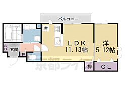 Lucent堅田 1LDKの間取図画像