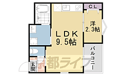 R-smart椥辻 1LDKの間取図画像