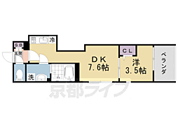 サニーコート円町 1DKの間取図画像