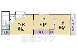 マルシン四ノ宮ハイツ 2DKの間取図画像