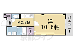 ボヌール 1Kの間取図画像