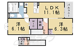 ヒカルサ仰木の里I 2LDKの間取図画像