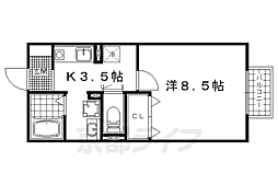 メゾンリヴェール 1Kの間取図画像