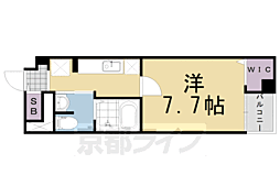 ルミエール長岡京 1Kの間取図画像