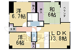 カレラデオエステ 3LDKの間取図画像