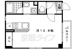 グラティア御所東 ワンルームの間取図画像