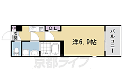 サンテラス二条 1Kの間取図画像