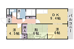 ハイツ北尾弐番館 3DKの間取図画像