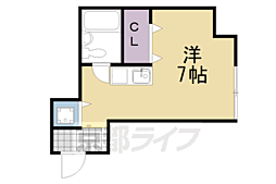 スタジオーネ桂 1Kの間取図画像