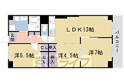 マンハイム五条 3LDKの間取図画像