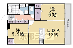コンフォールZENW棟 2LDKの間取図画像