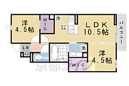 MAHALO膳所本町 2LDKの間取図画像
