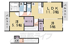 MAHALO膳所本町 2LDKの間取図画像