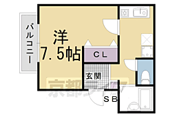 シャンテ 1Kの間取図画像