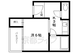アーバンハウス北西 1Kの間取図画像