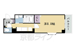 ミスター・キーズ西院 1Kの間取図画像