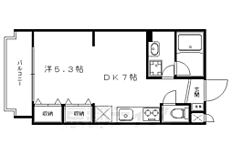 ルシエル三条大橋 1DKの間取図画像