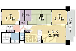 ウエストコート花園 3LDKの間取図画像