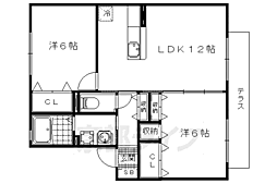 セジュール堅田 2LDKの間取図画像