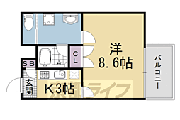 モノ・コモド御前 1Kの間取図画像