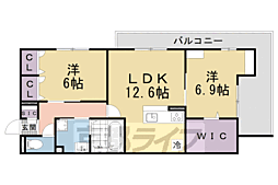 草津市野村5丁目アパート 2LDKの間取図画像