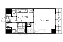 グレース大嘉 1Kの間取図画像