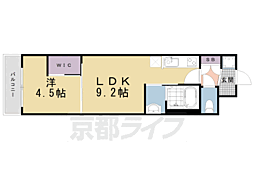 スワンズ京都東寺ガーデン 1LDKの間取図画像