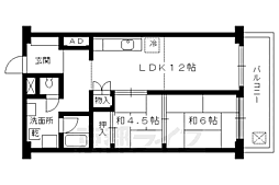 チサンマンション一乗寺 2LDKの間取図画像
