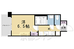プレサンスTHEKYOTO新町通 1Kの間取図画像