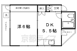 ハイツタチバナ 1DKの間取図画像