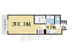 アスヴェル京都太秦 1Kの間取図画像
