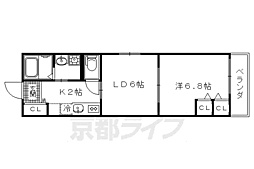 グランレブリー御所西2 2Kの間取図画像