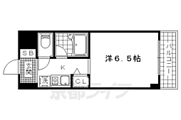 萱野ビル 1Kの間取図画像