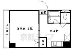 第8パールハイツ安井 1Kの間取図画像