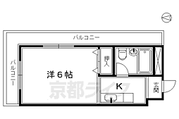ハイツパモナス 1Kの間取図画像