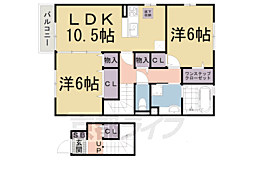 セジュール若葉台 2LDKの間取図画像