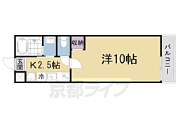 アークリード大津北 1Kの間取図画像