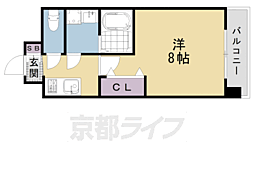 エステムコート京都西大路 1Kの間取図画像