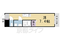 グラン上桂 1Kの間取図画像