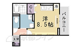 ヴェルソー石山 ワンルームの間取図画像