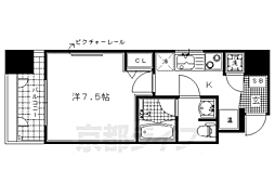 フェミネンス御所西 1Kの間取図画像